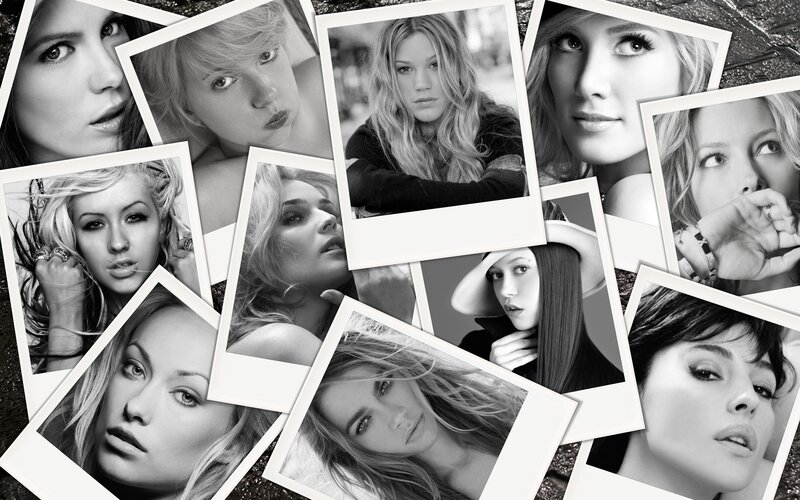 black and white portrait collage