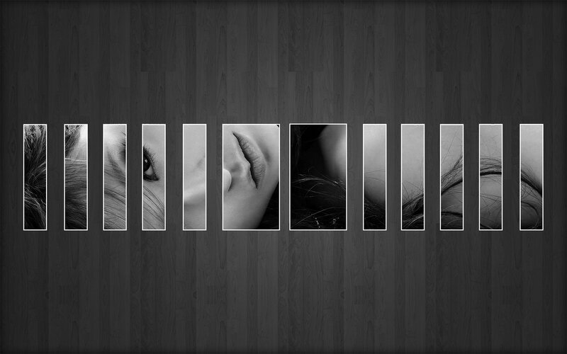 black and white portrait collage