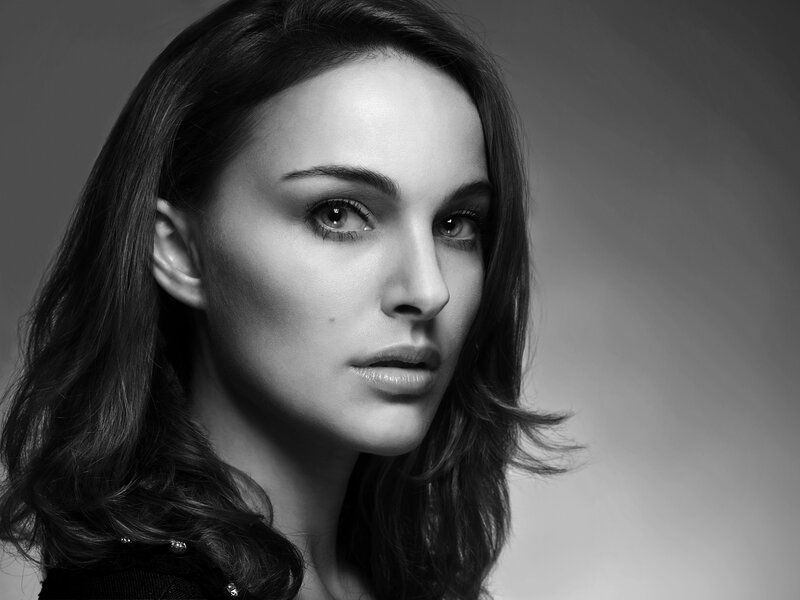 black and white portrait of a woman