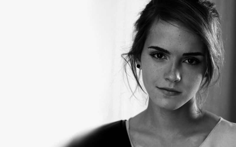 black and white portrait of a woman