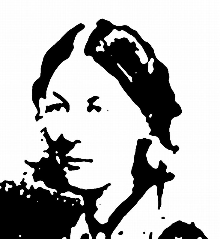 black and white portrait of a woman