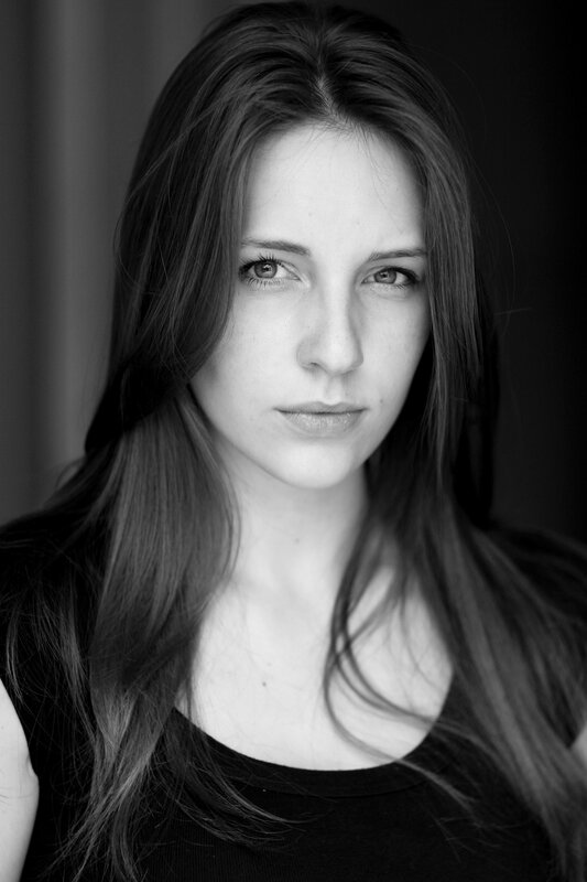 black and white portrait of a woman