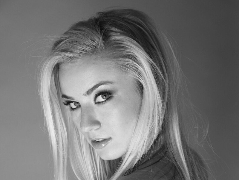 black and white portrait of a woman