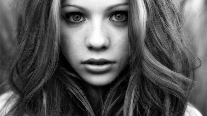 black and white portrait of a woman