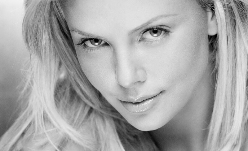 black and white portrait of a woman