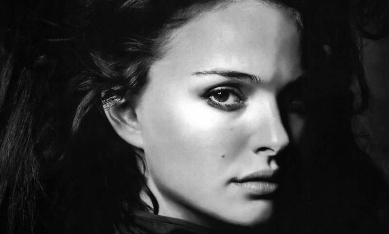 black and white portrait of a woman