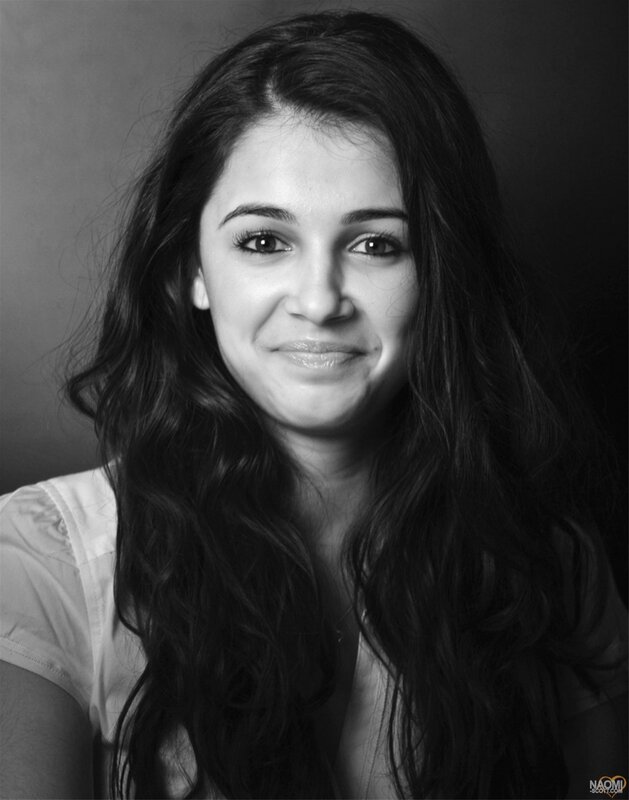black and white portrait of a woman