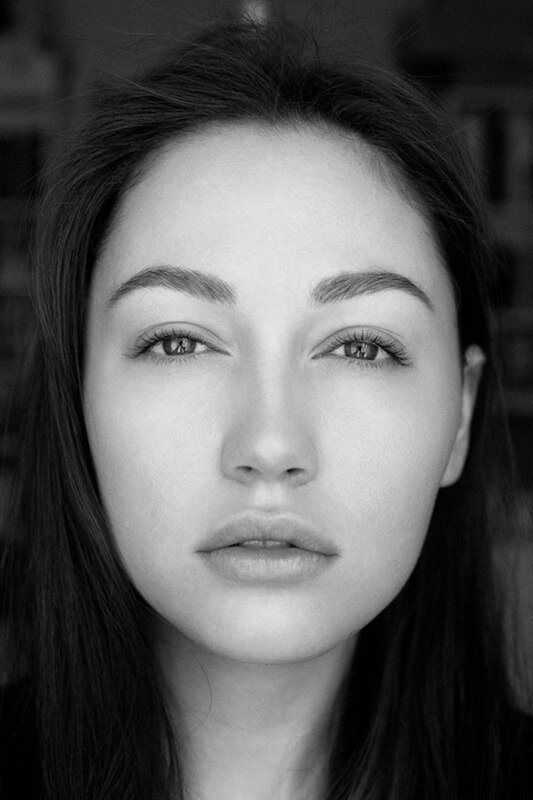 black and white portrait of a woman