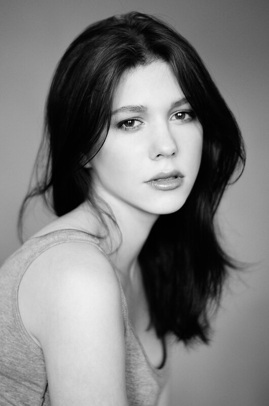 black and white portrait of a woman