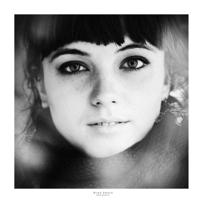 black and white portrait of a woman