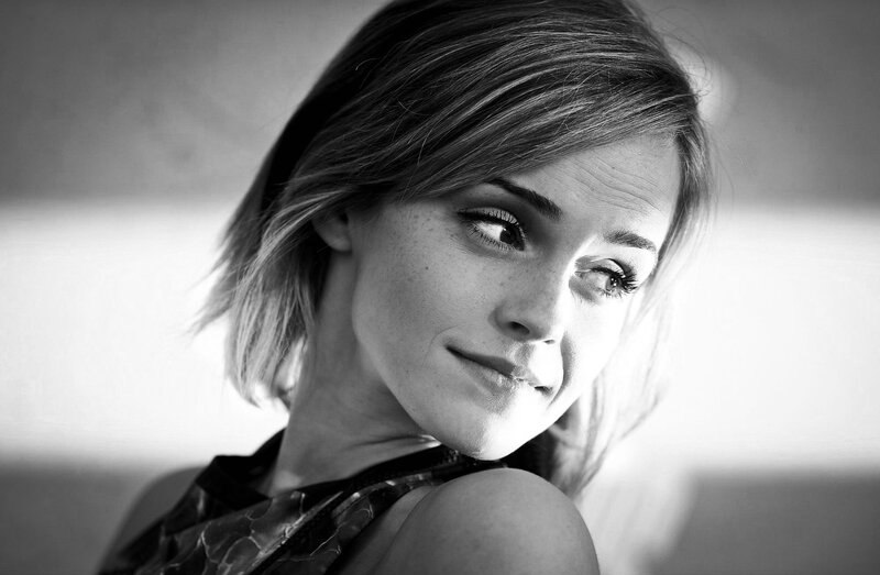 black and white portrait of a woman