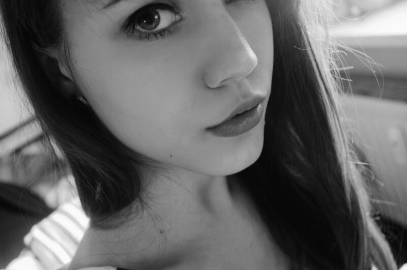black and white portrait of a woman