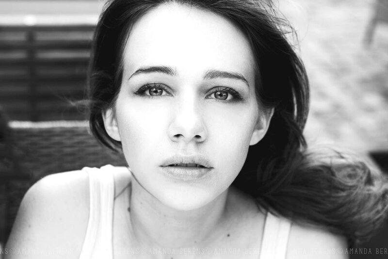 black and white portrait of a woman