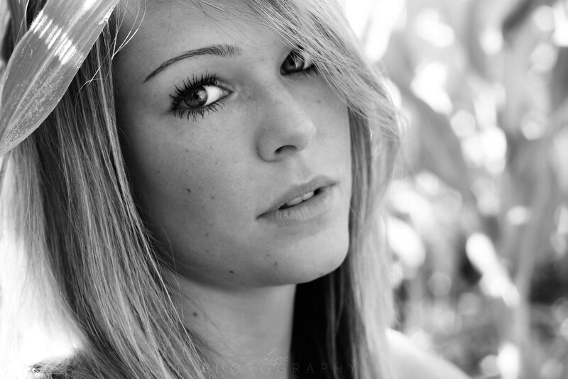 black and white portrait of a woman