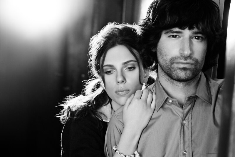 black and white portrait of couple