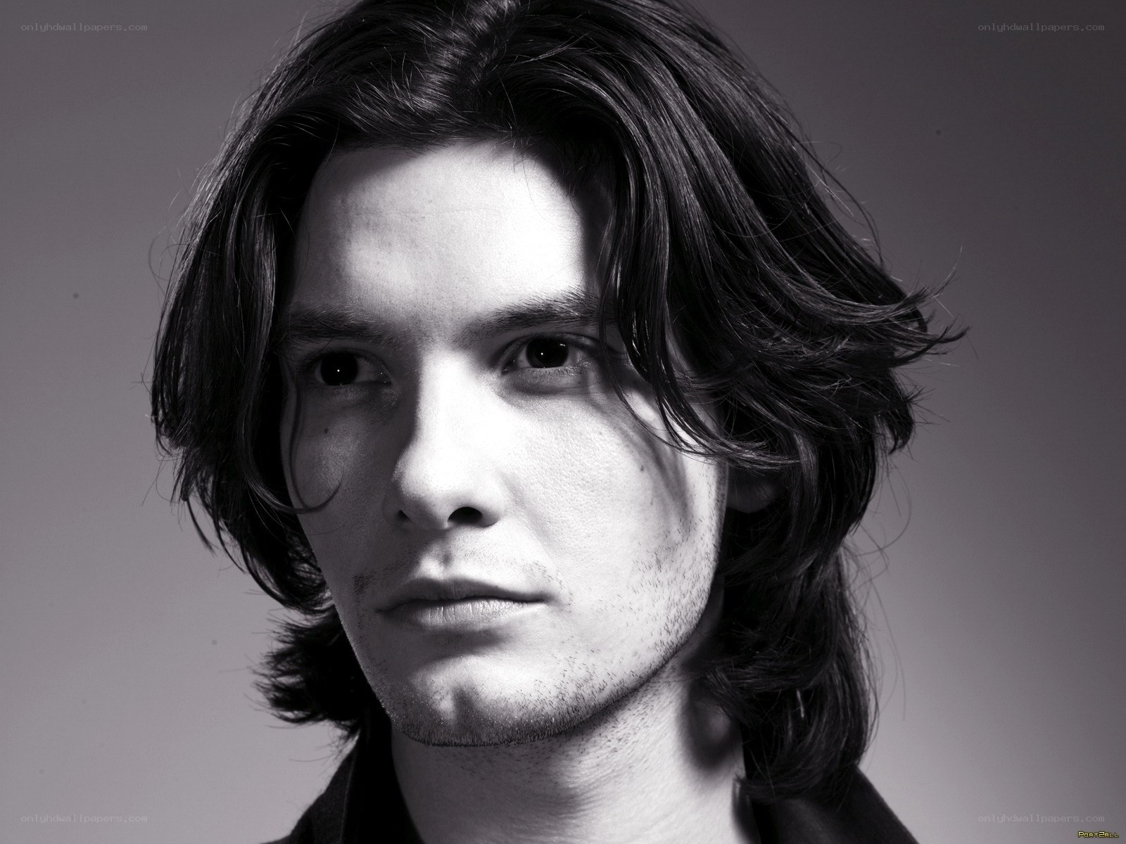 black and white portrait of man