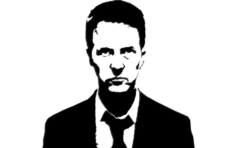 black and white portrait of man