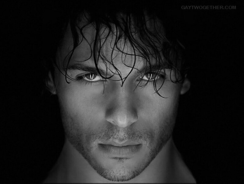 black and white portrait of man