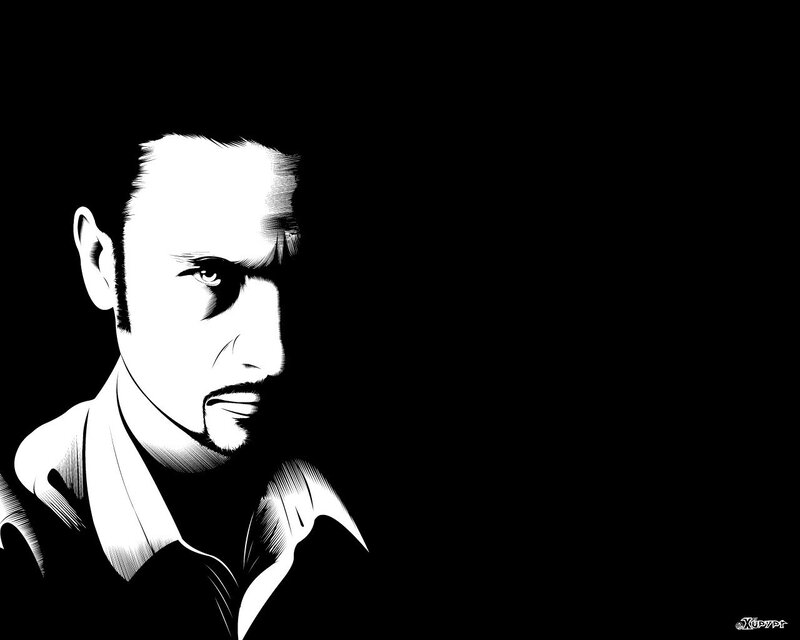 black and white portrait of man