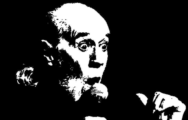 black and white portrait of man