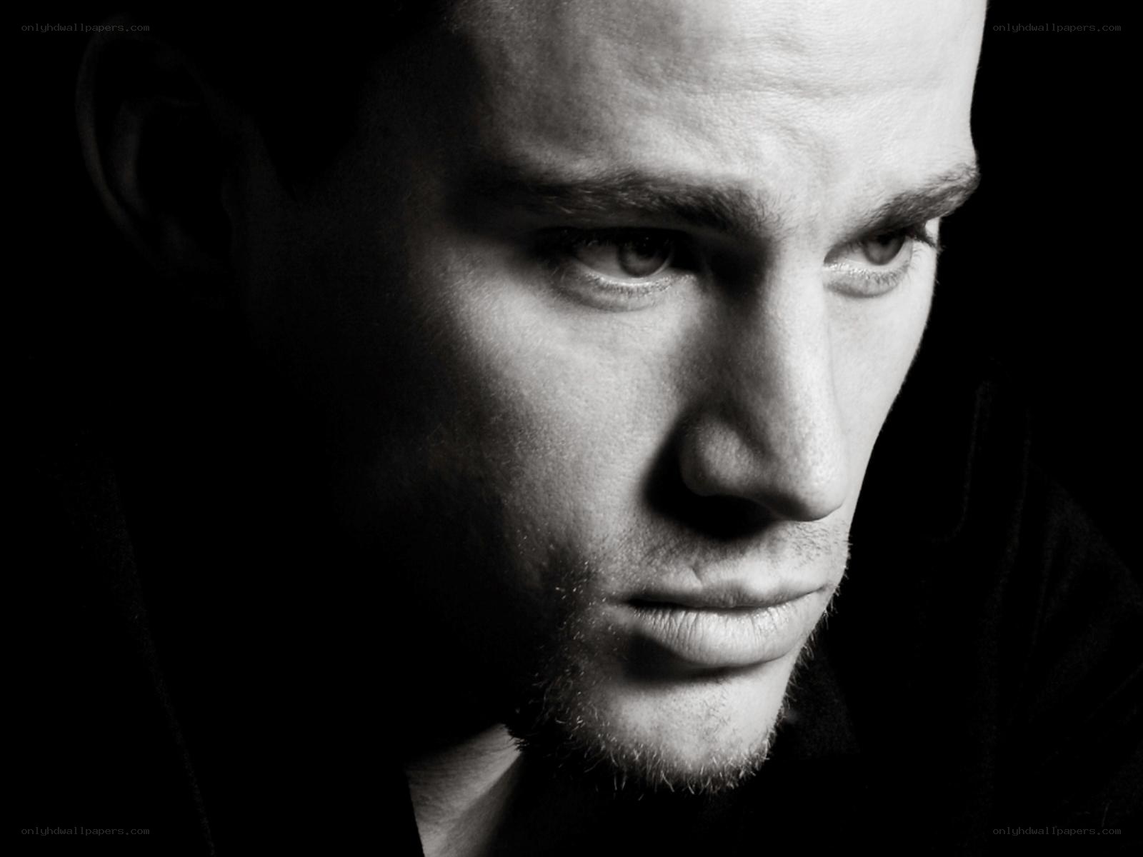 black and white portrait of man