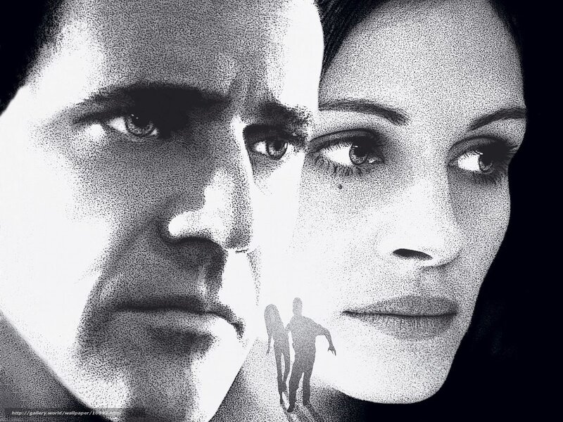 black and white portrait of two faces