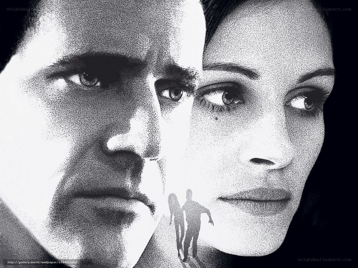 black and white portrait of two faces