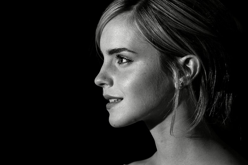 black and white portrait of woman