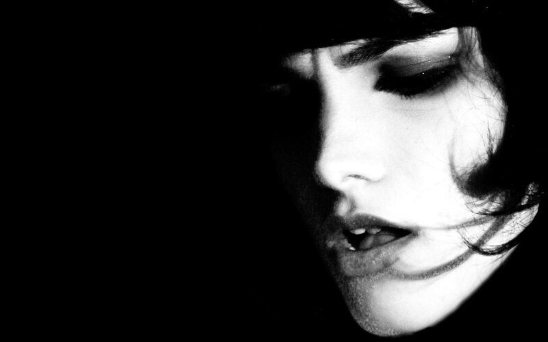 black and white portrait of woman