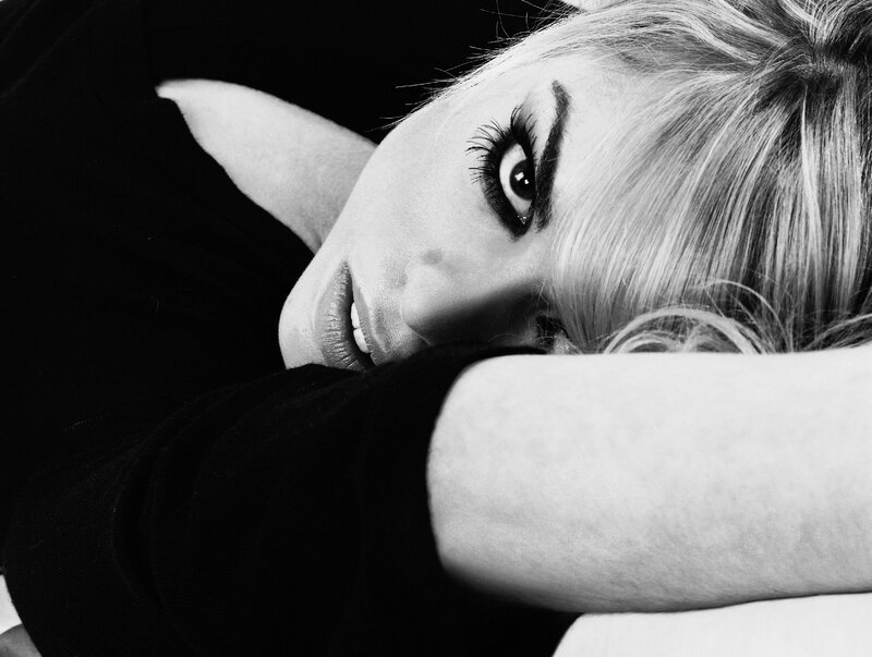 black and white portrait of woman
