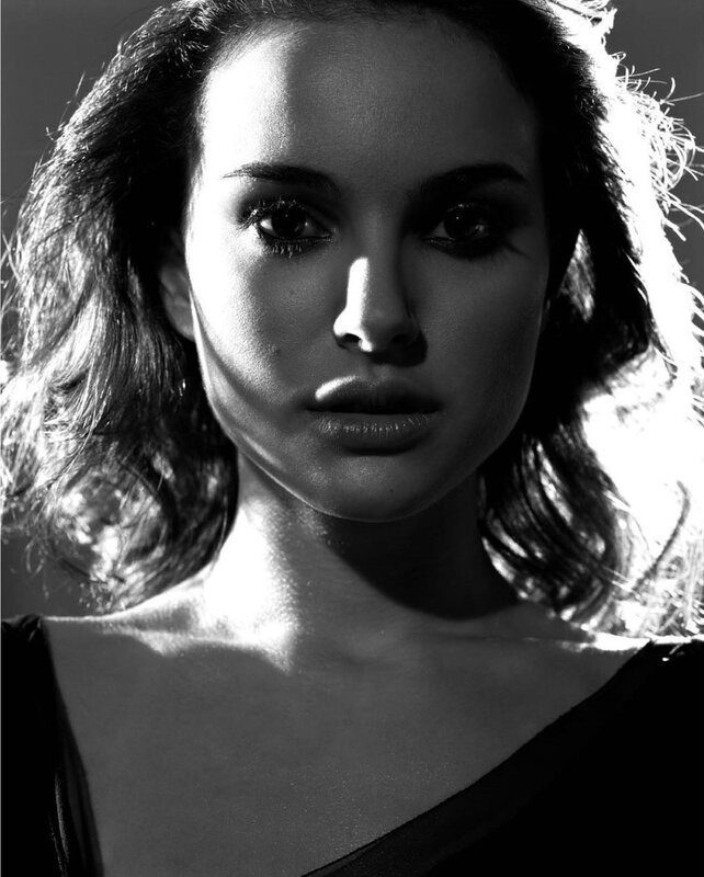 black and white portrait of woman