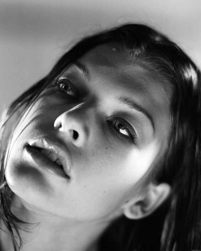 black and white portrait of woman