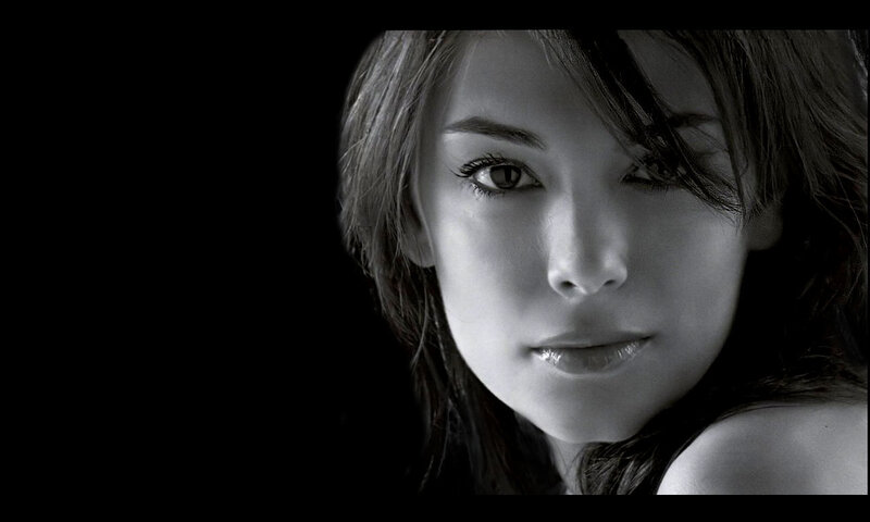 black and white portrait of woman