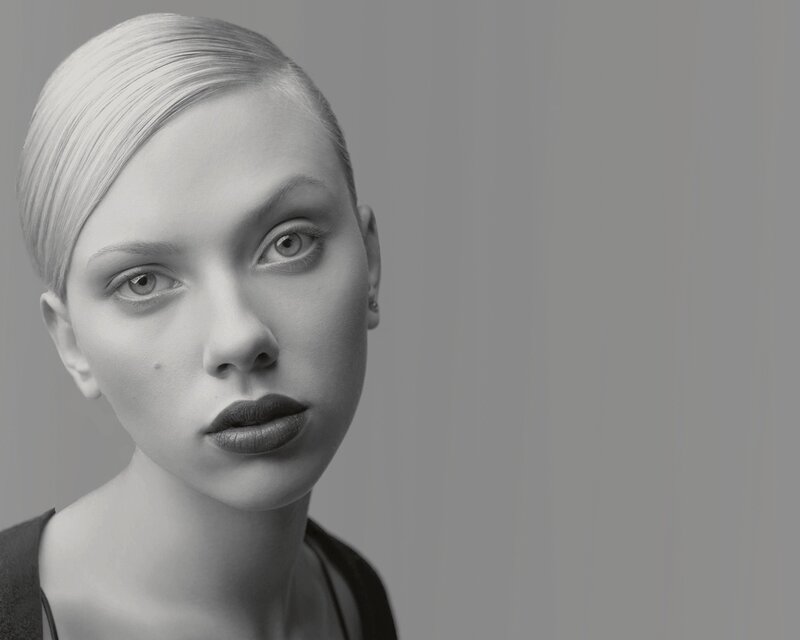 black and white portrait of woman