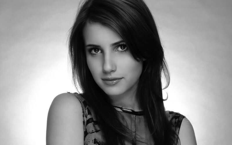 black and white portrait of woman
