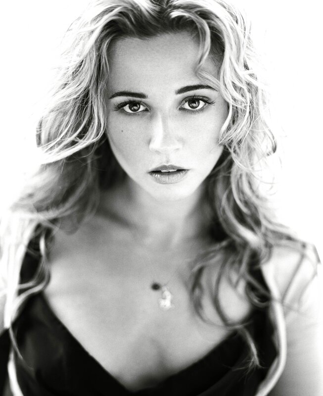 black and white portrait of woman