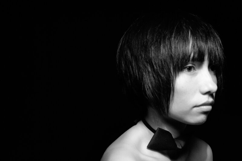 black and white portrait of woman