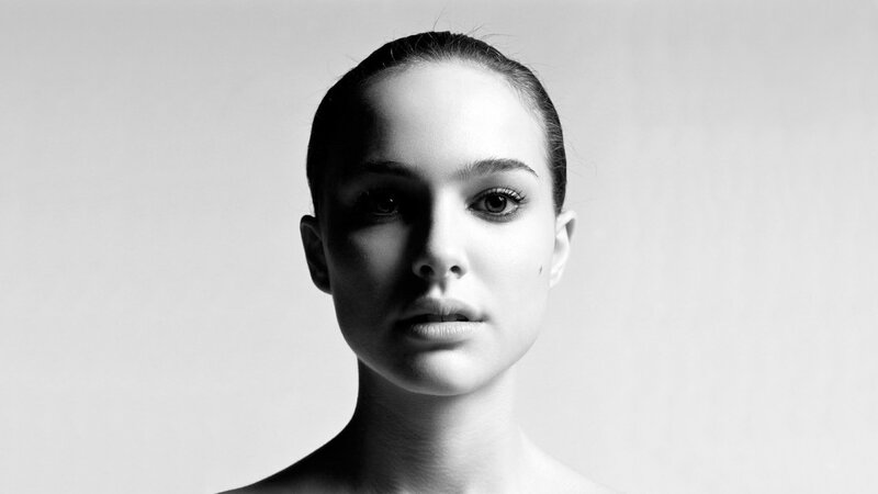black and white portrait of woman