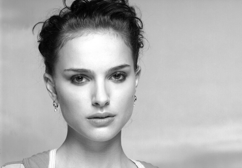 black and white portrait of woman