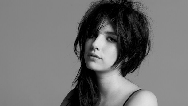 black and white portrait of woman