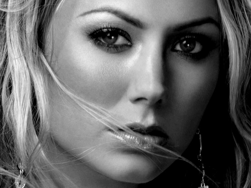 black and white portrait of woman