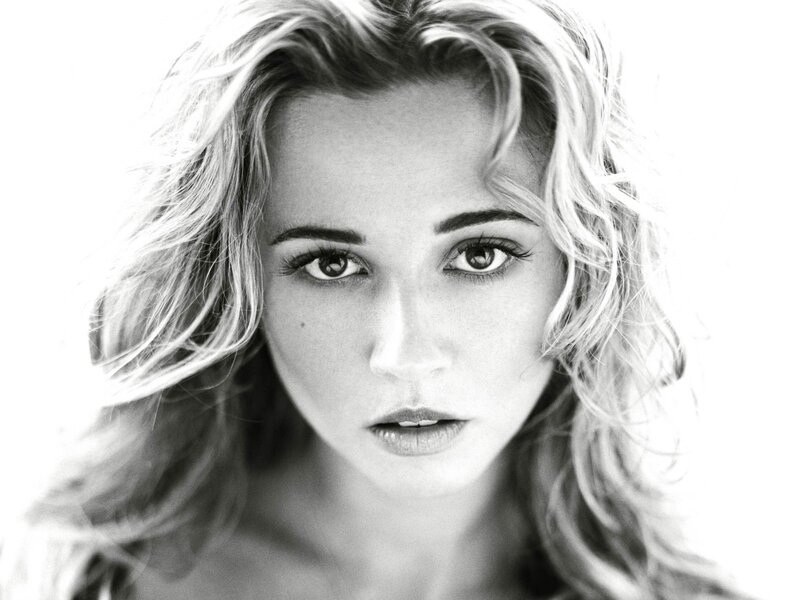 black and white portrait of woman