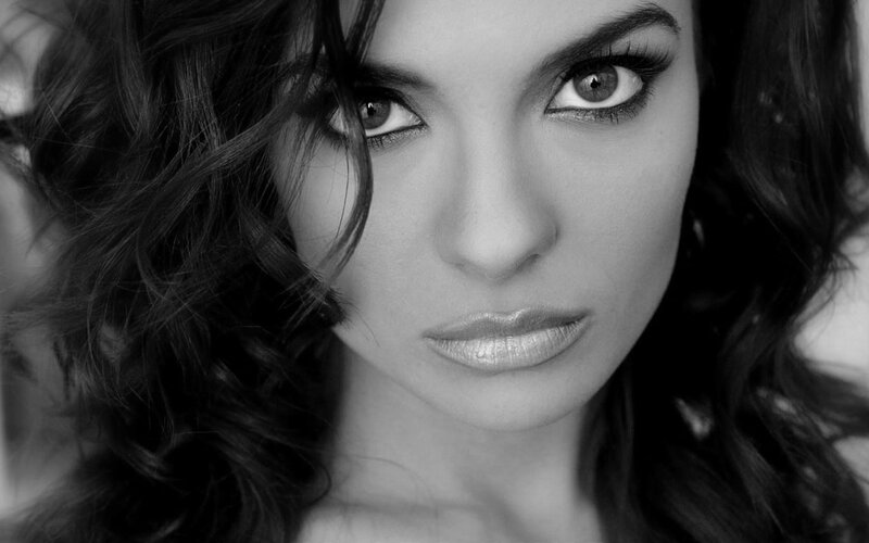 black and white portrait of woman