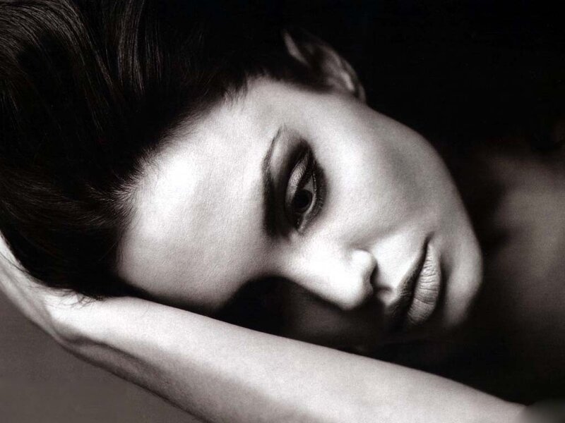black and white portrait of woman