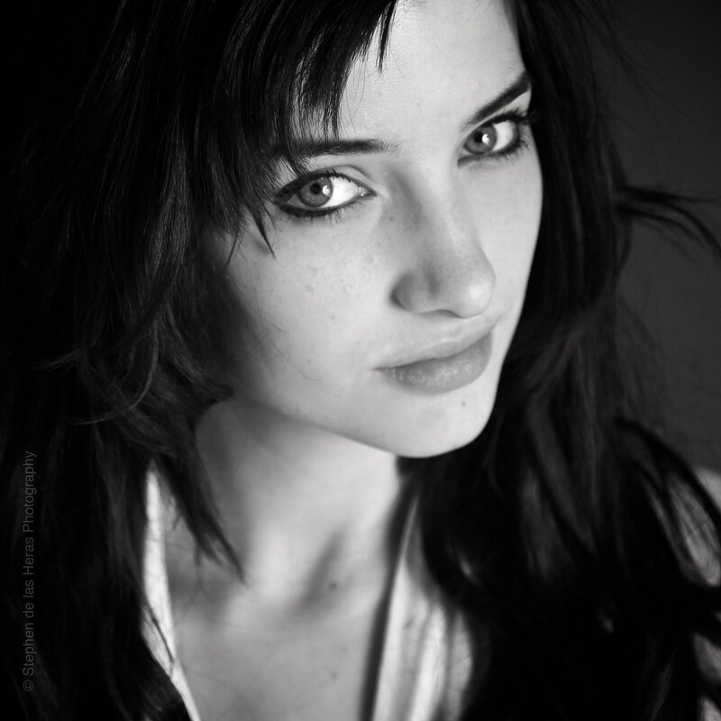 black and white portrait of woman