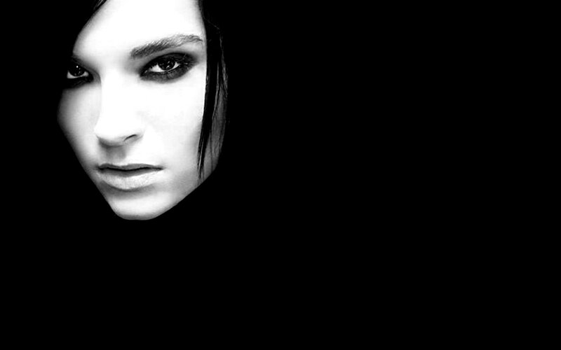 black and white portrait of woman