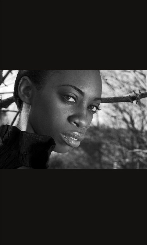 black and white portrait of woman