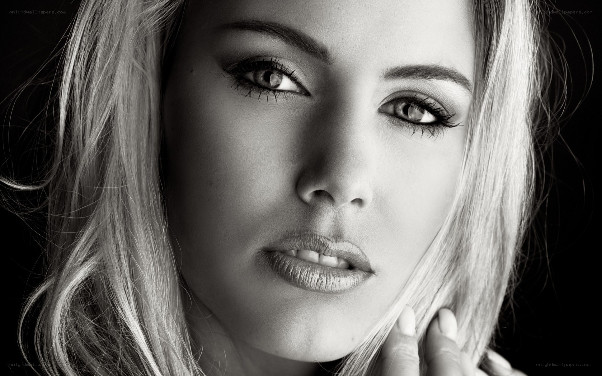 black and white portrait of woman