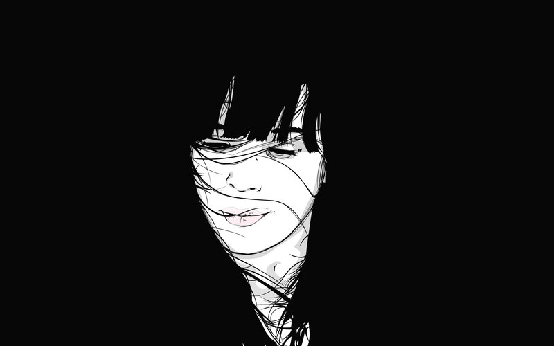 black and white portrait of woman