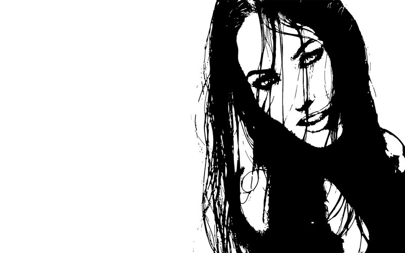 black and white portrait of woman